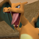 A Charizard, roaring away in excitement.